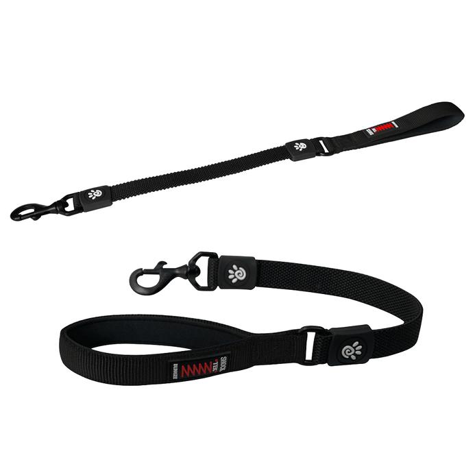 DOCO Shock Absorbing Bungee Nylon Dog Leash, Black