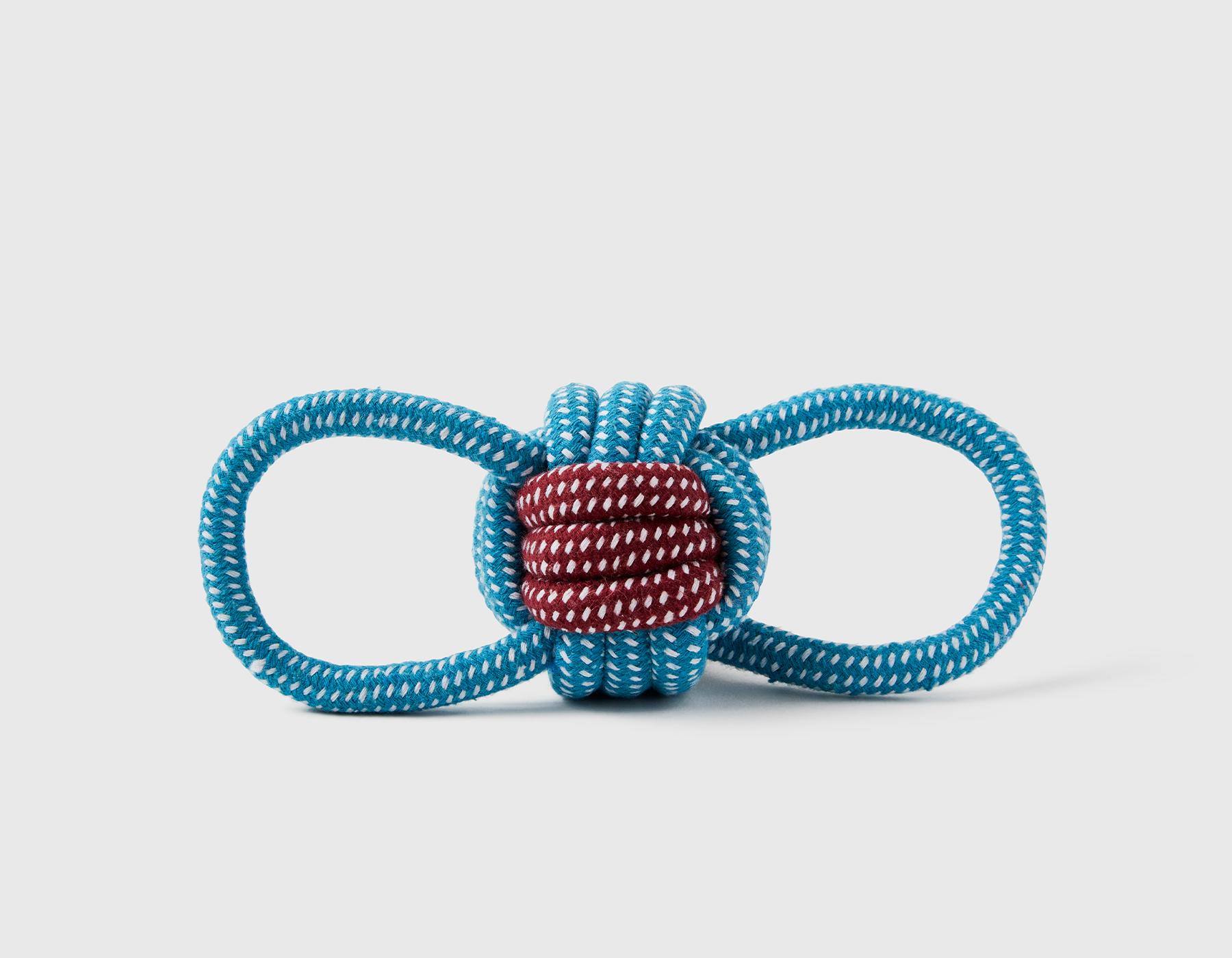 Jax & Bones Double Loop Celtic Knot Rope Dog Toy, Blue/Red