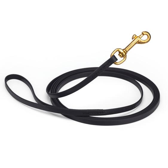 Dogline Viper Biothane Long Line Leash with Brass Hardware for Dogs, Black