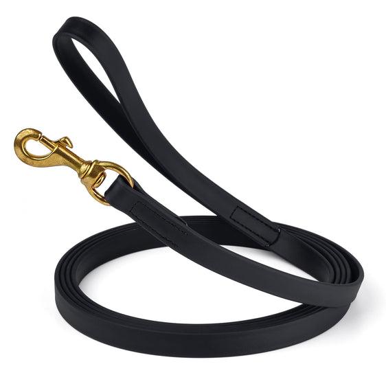 Dogline Viper Biothane Long Line Leash with Brass Hardware for Dogs, Black, 3/4-in x 20-ft