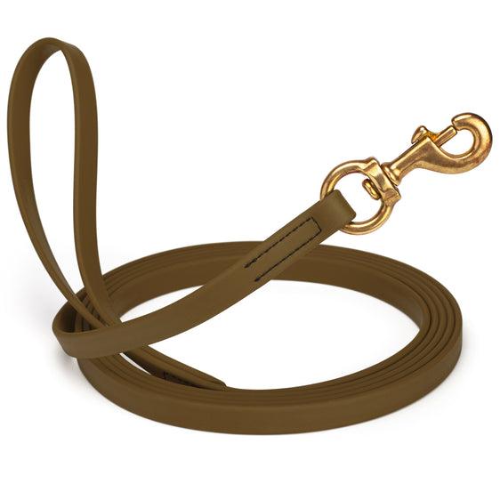 Dogline Viper Biothane Long Line Leash with Brass Hardware for Dogs, Coyote Brown, 5/8-in x 20-ft