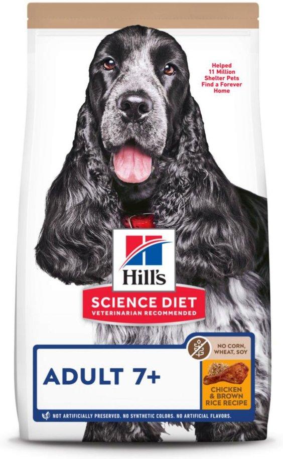 Hill's Science Diet Adult 7+ No Corn, Wheat, Soy Chicken & Brown Rice Dry Dog Food