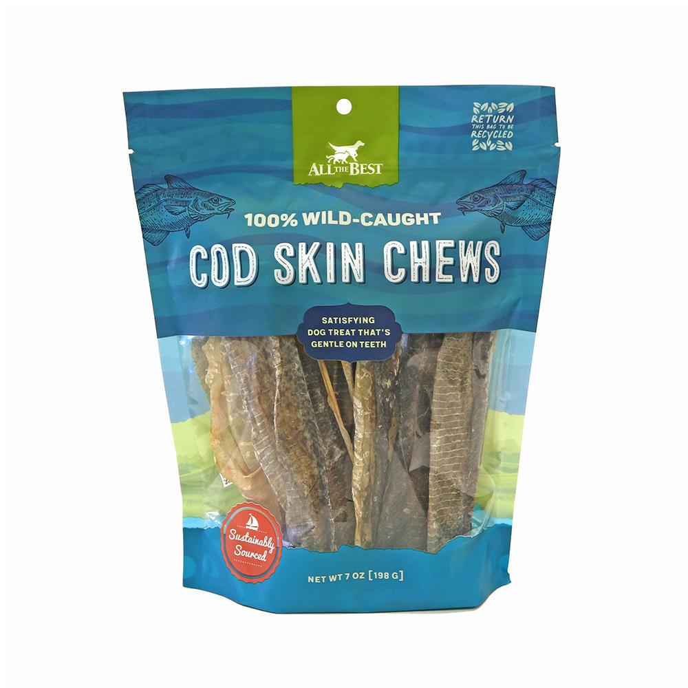 All The Best Cod Skin Chews Dog Treats, 7-oz