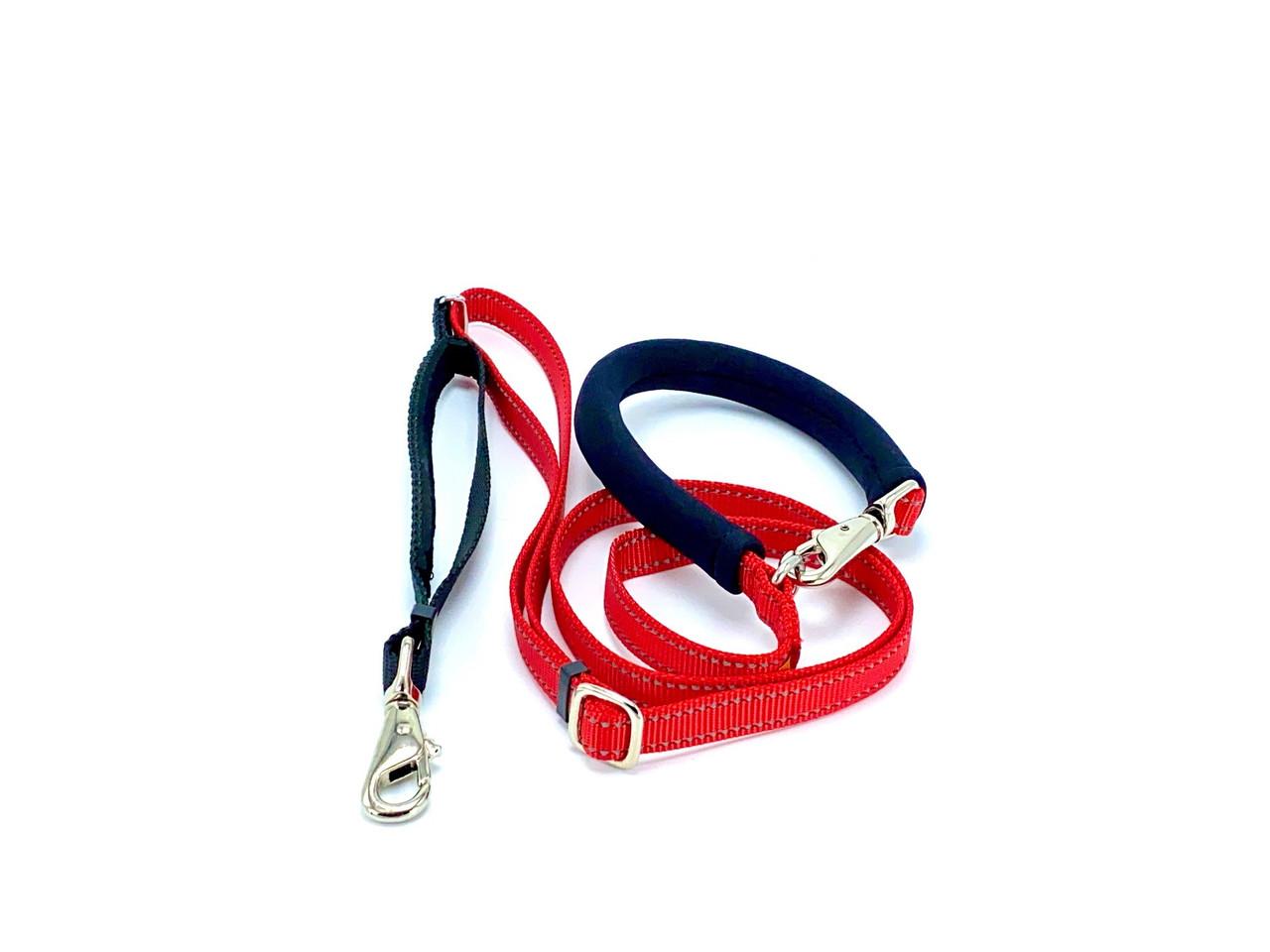 Dolan's Dog Doodads Wonder Walker Flash Reflective Service Dog Leash, Black, 1-in
