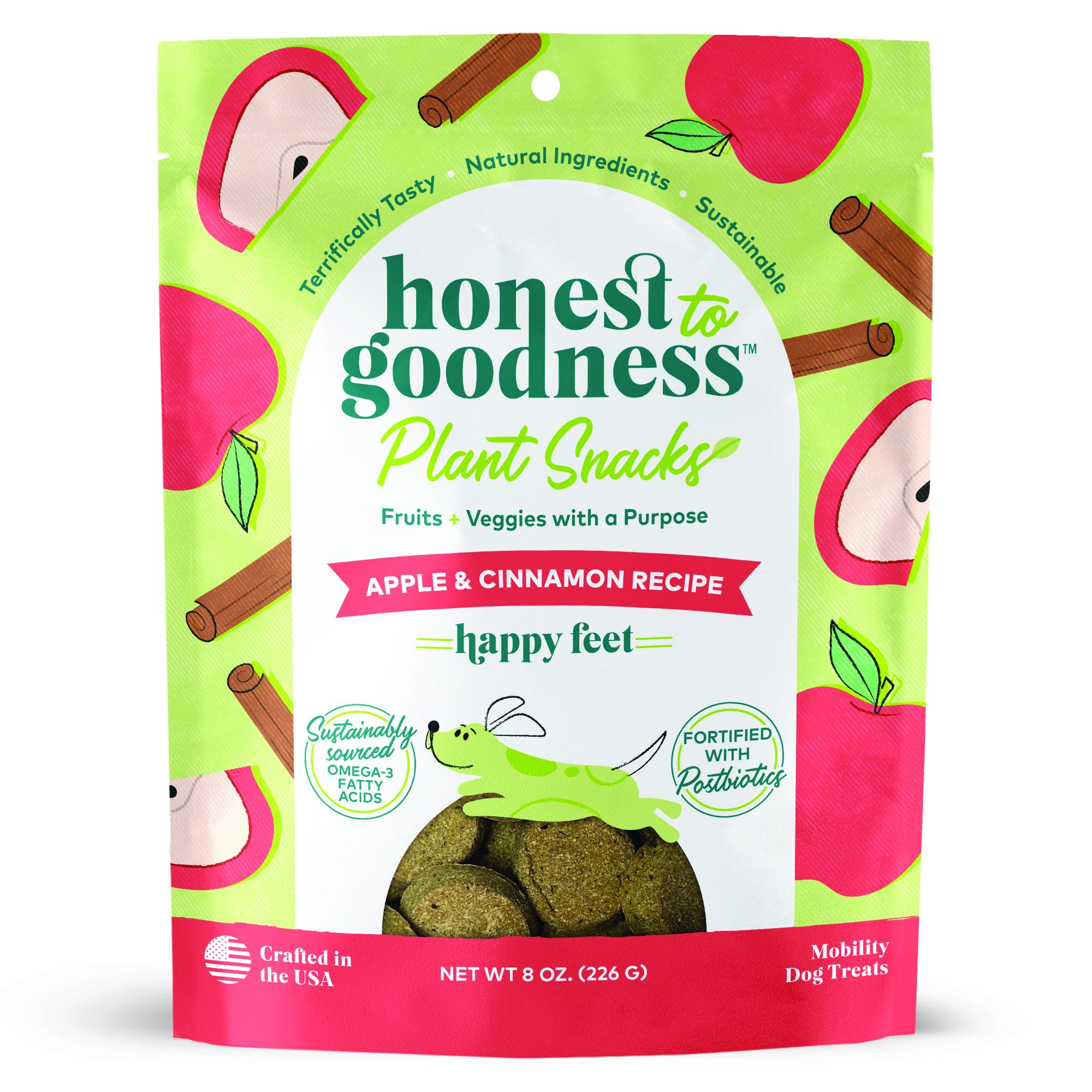 Honest To Goodness Plant Snacks Happy Feet Apple & Cinnamon Dog Treats, 8-oz