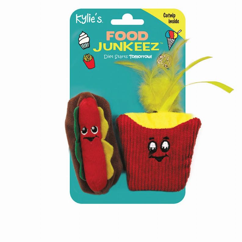 Kylie's Food Junkeez French Fry & Hotdog Cat Toy, 2-pk