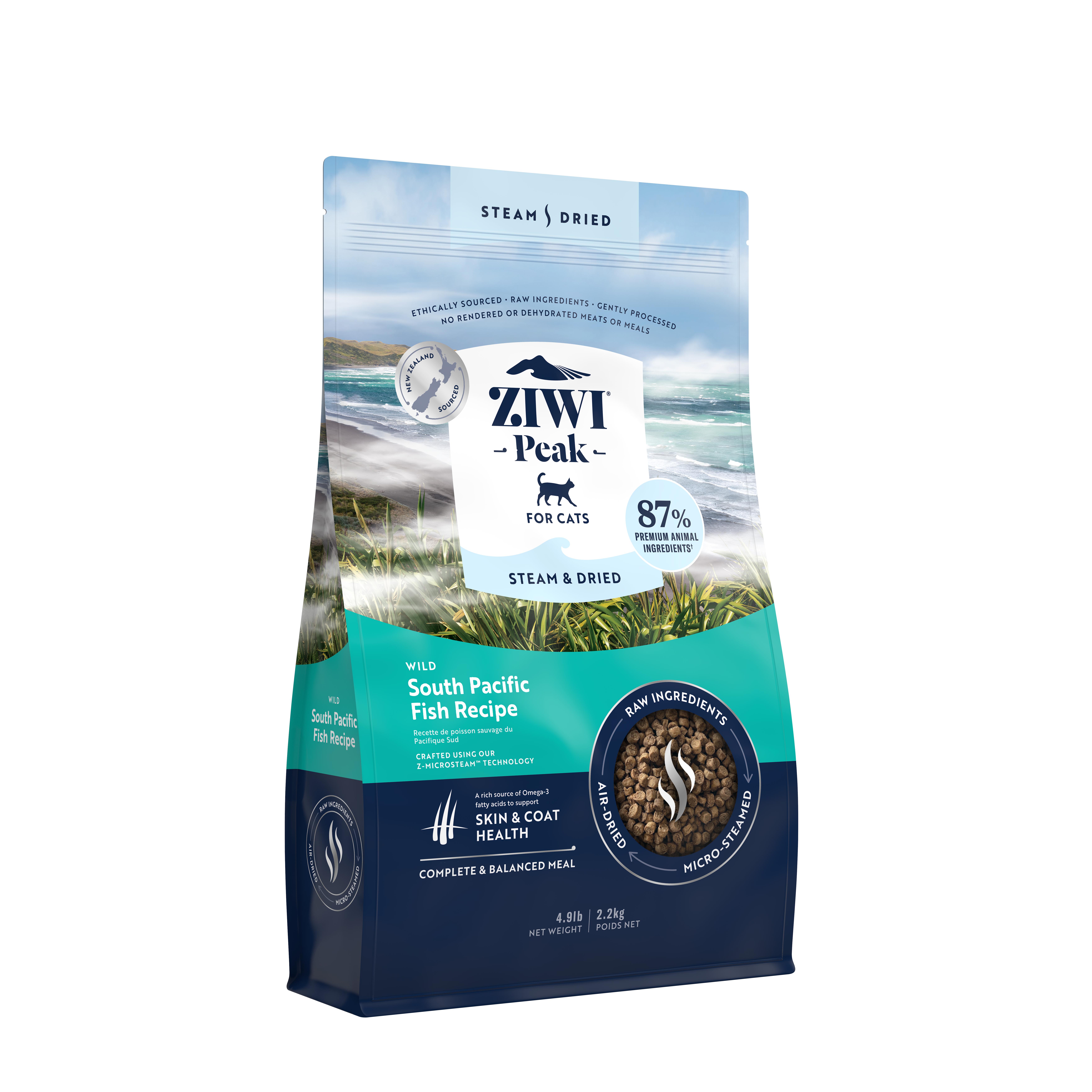 ZIWI Peak Steam & Dried Wild South Pacific Fish Recipe Air-Dried Cat Food, 4.9-lb|2.2-kg