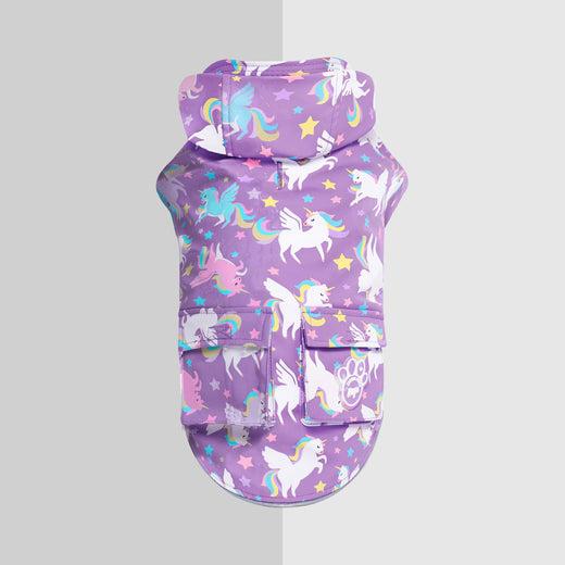 Canada Pooch Wet Reveal Torrential Tracker Dog Raincoat, Unicorns, 12