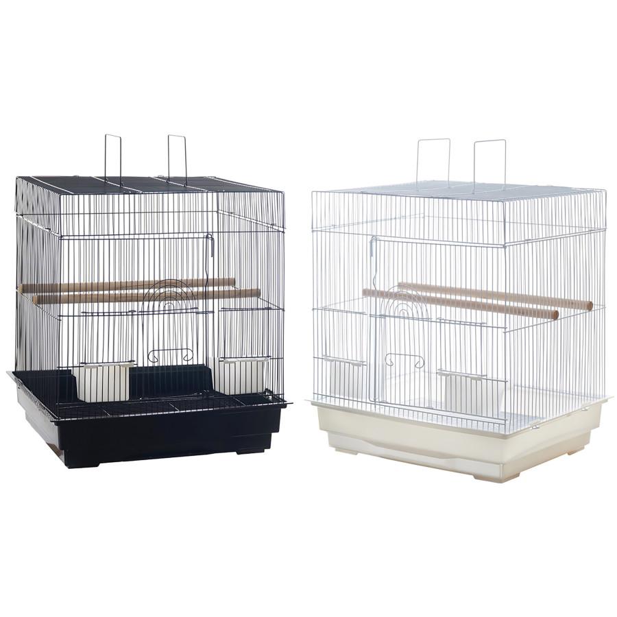 A&E Cage Company Flat Top Bird Cage, Black/White, 18-in x 14-in