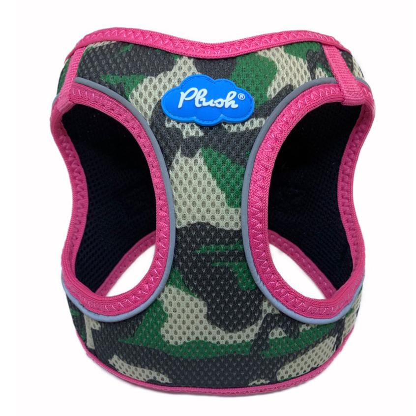 MyPlushusa Step In Air Mesh Dog Harness, Camo/Pink, Large