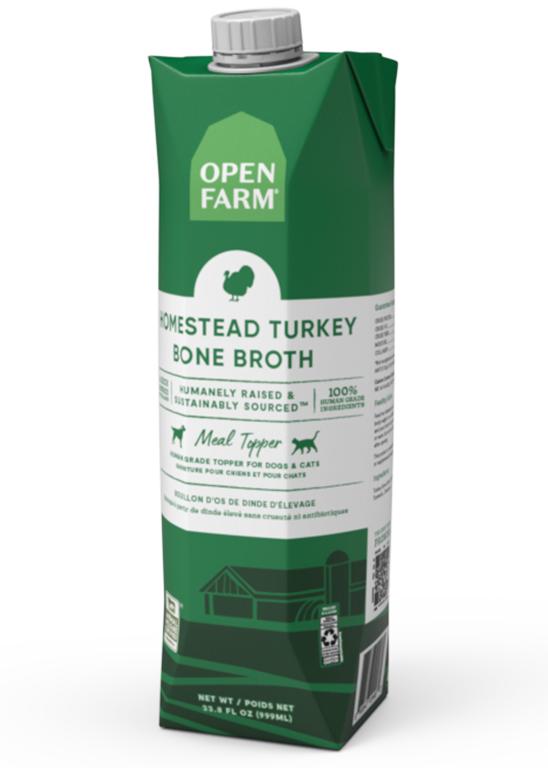 Open Farm Homestead Turkey Bone Broth for Dogs & Cats, 33.8-oz