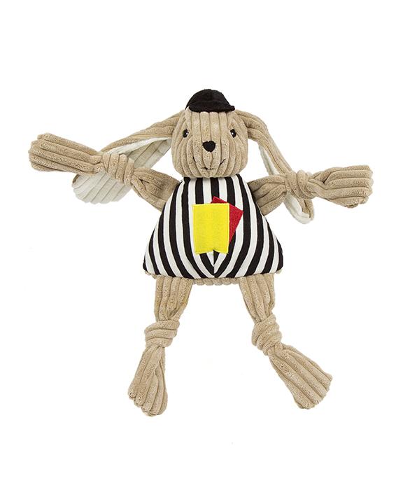 HuggleHounds Referee Bunny Knottie Dog Toy, Small