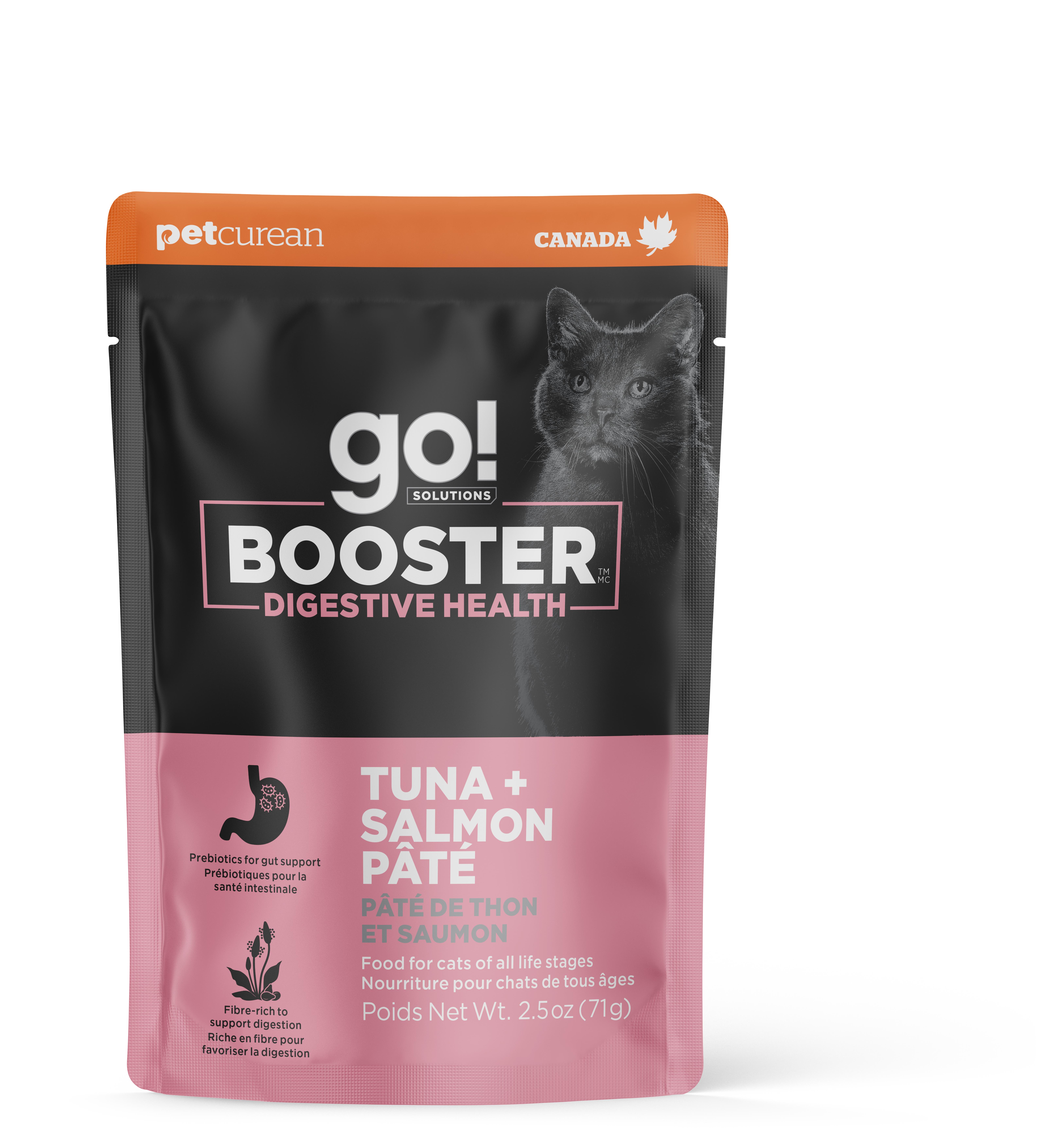 Go! Solutions Booster Digestive Health Tuna + Salmon Pate Wet Cat Food Topper Pouch