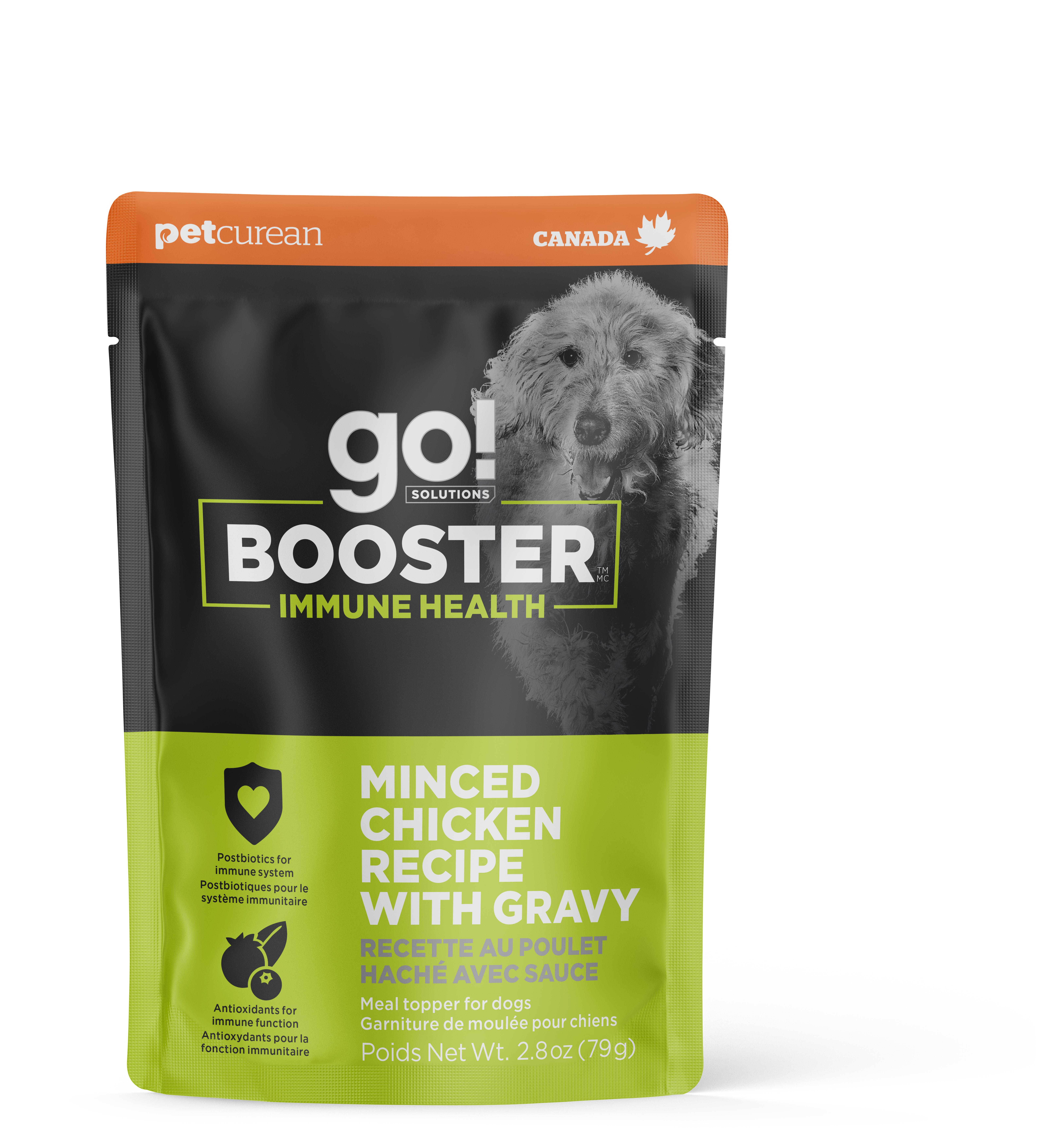 Go! Solutions Booster Immune Health Minced Chicken with Gravy Wet Dog Food Topper Pouch