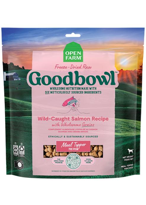 Open Farm Goodbowl Wild-Caught Salmon Recipe with Wholesome Grains Freeze-Dried Raw Dog Food Topper, 23-oz