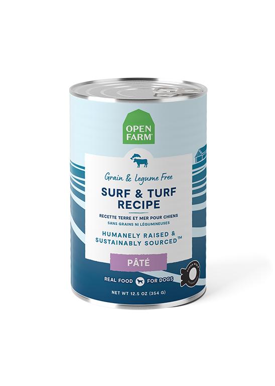 Open Farm Pate Surf & Turf Recipe Grain-Free Wet Dog Food Can
