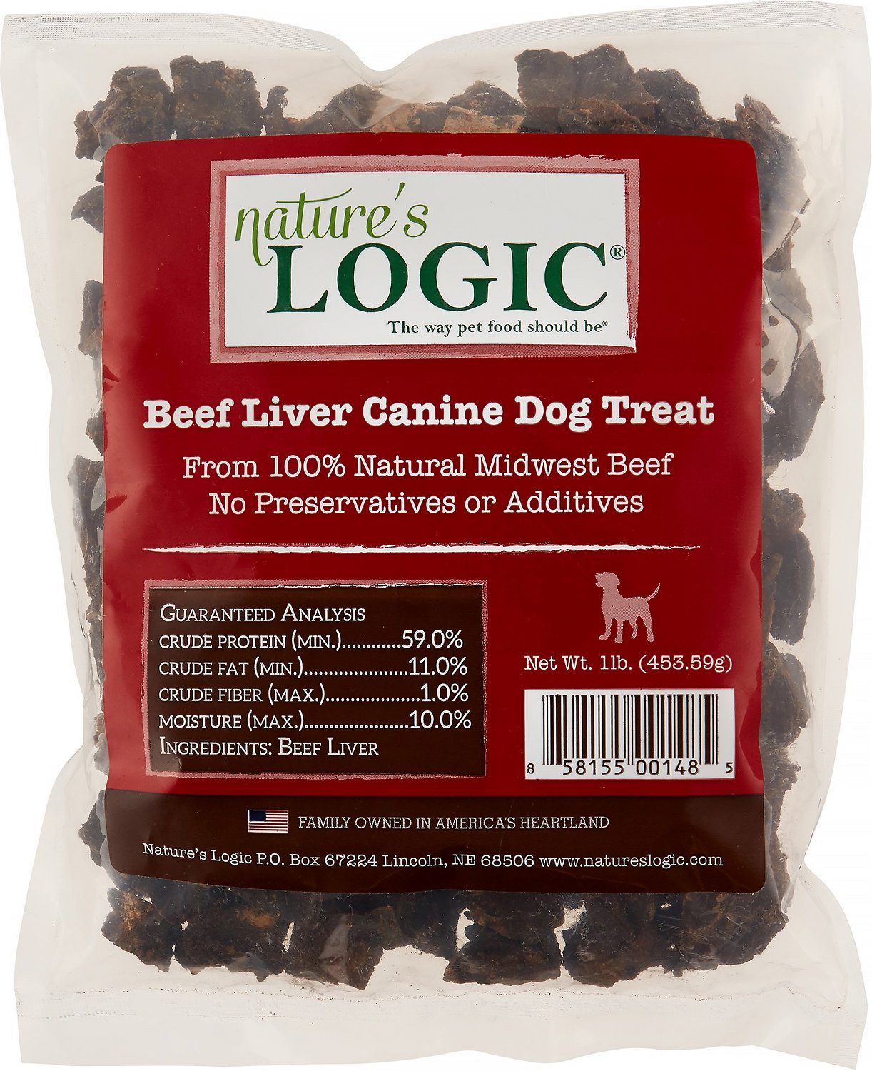 Nature's Logic Beef Liver Dog Treats, 1-lb