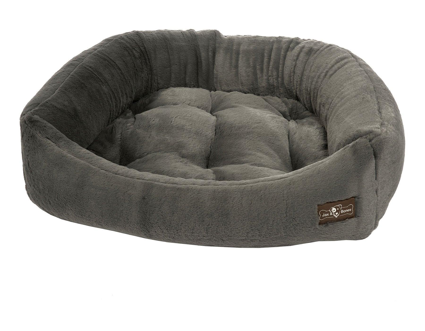 Jax & Bones Mink Napper Dog Bed, Grey, Small