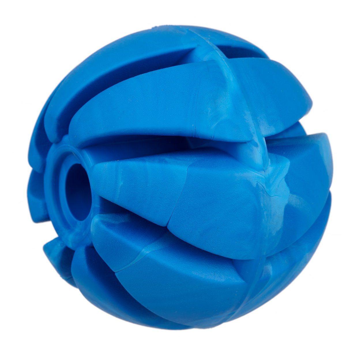 Dogline Rubber Spiral Ball Dog Toy, Blue, 2-in