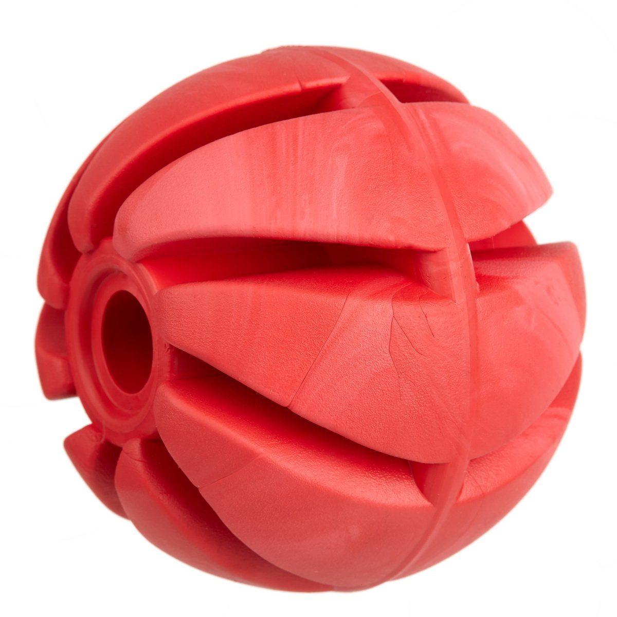 Dogline Rubber Spiral Ball Dog Toy, Red, 2.75-in