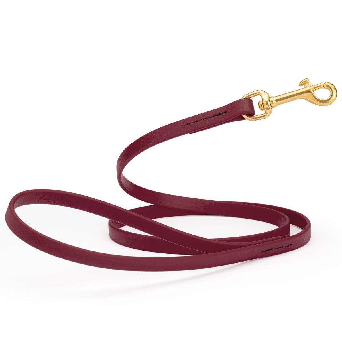 Dogline Viper Biothane Working Leash with Brass Hardware for Dogs, Merlot Burgundy, 1/2-in x 6-ft