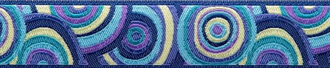 Lodi and Lewi Dog Collar, Swirly Circles Blue