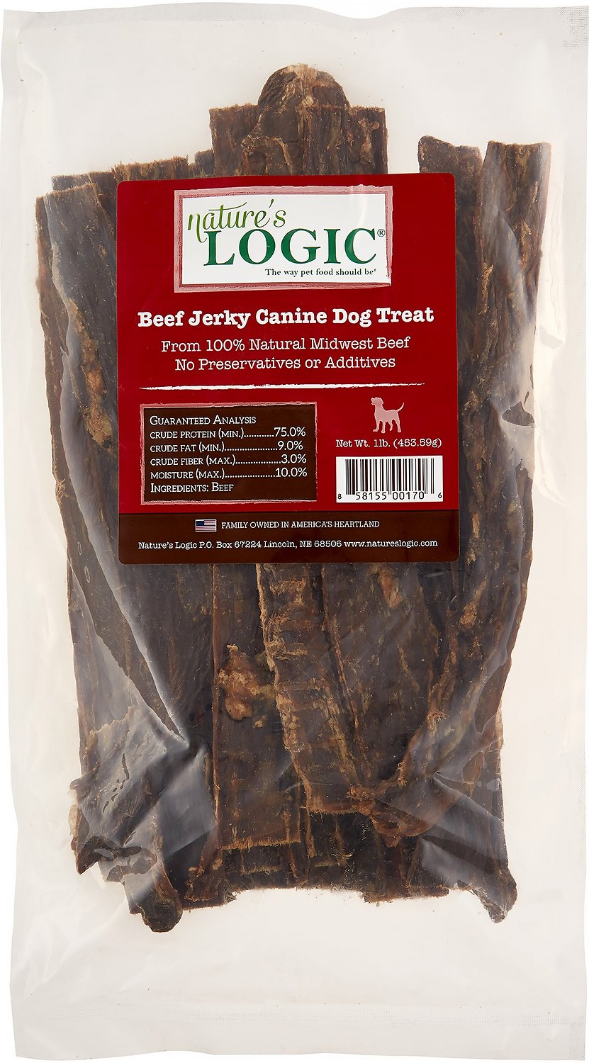 Nature's Logic Beef Jerky Dog Treats, 1-lb