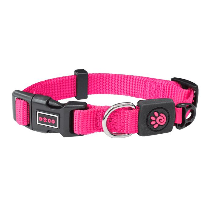 DOCO Signature Nylon Dog Collar, Pink, Small