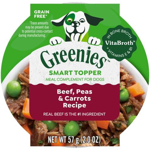 Greenies Smart Topper Beef, Peas & Carrots Grain-Free Dog Food Topper, 2-oz