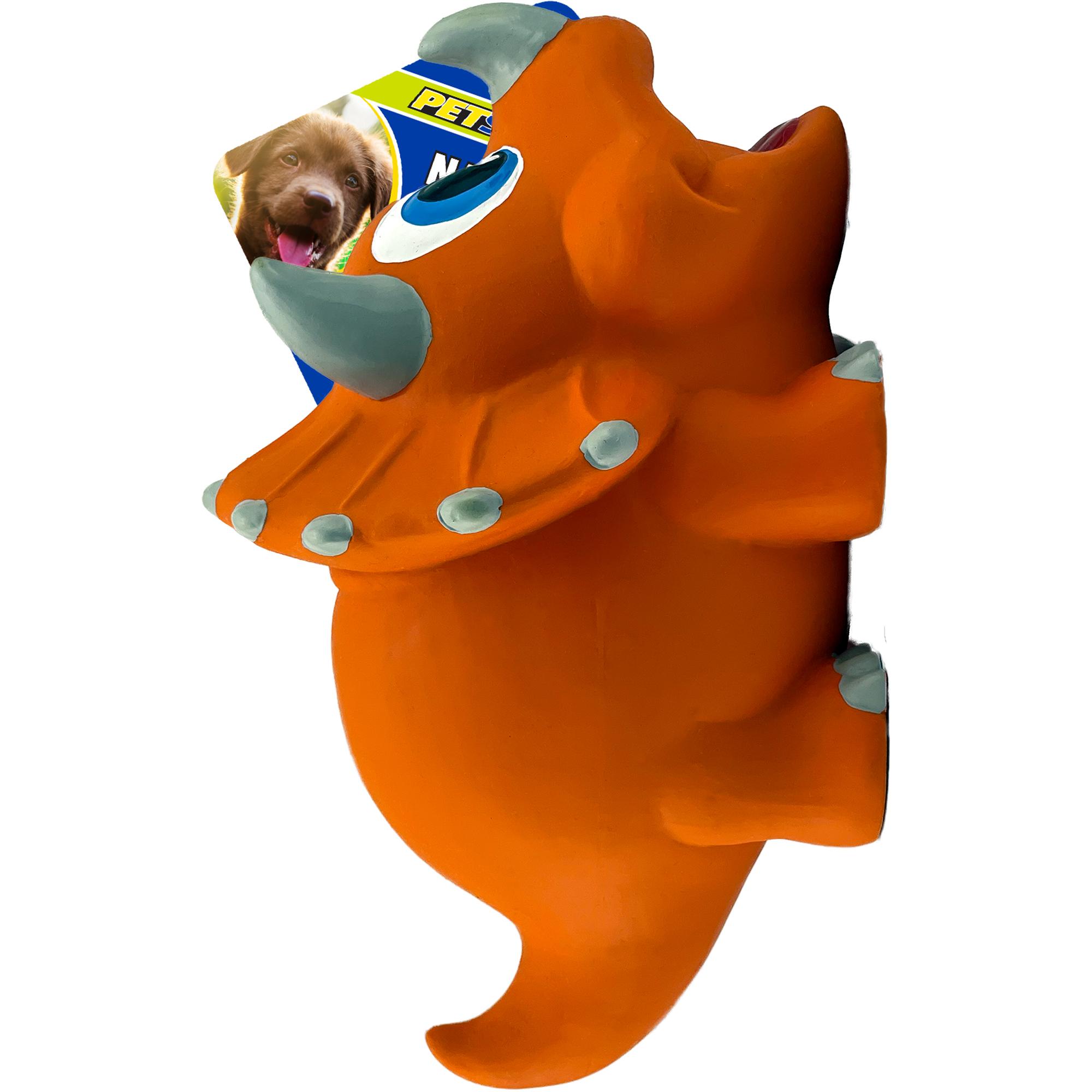 Petsport Naturflex Dinosaur Triceratops Latex Dog Toy, Large
