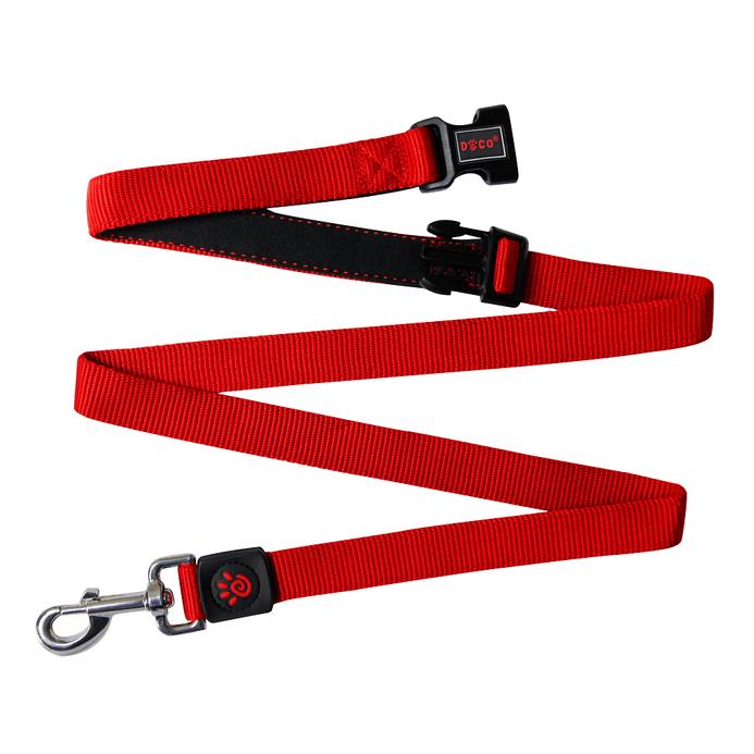 DOCO Easy-Snap Multifunction Nylon Dog Leash, Red