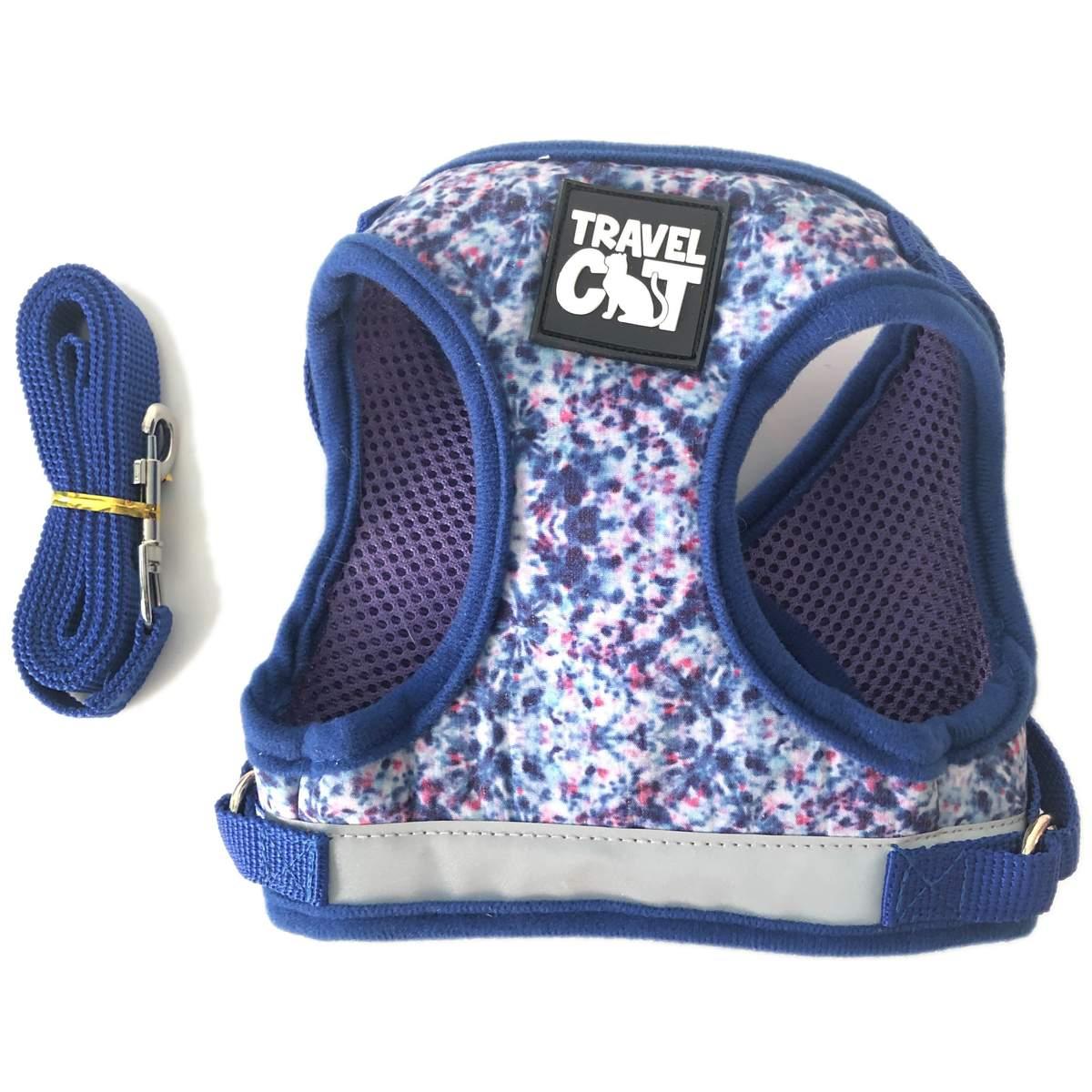 Travel Cat The True Adventurer Reflective Cat Harness & Leash, The Groovy Cat, Small