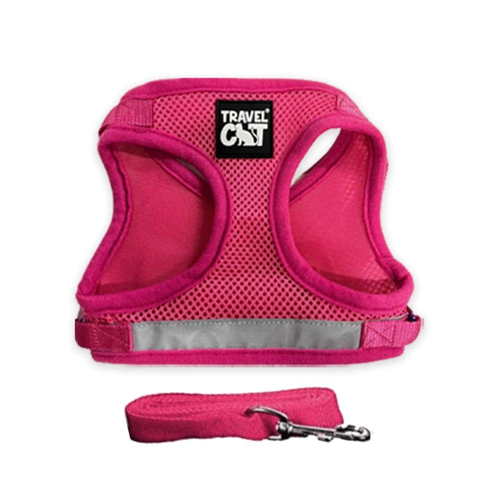 Travel Cat The True Adventurer Reflective Cat Harness & Leash, The Purrfectly Pink, X-Small