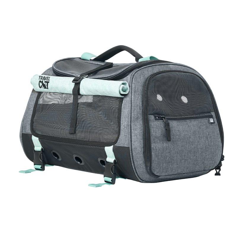 Travel Cat The Transpurrter Ultimate Calming Convertible Cat Carrier, Heather Grey/Teal