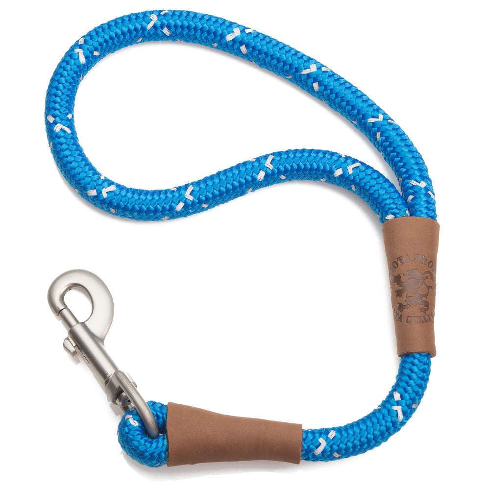 Mendota Pet Large Traffic Dog Leash, Night Viz Blue, 1/2-in x 16-in