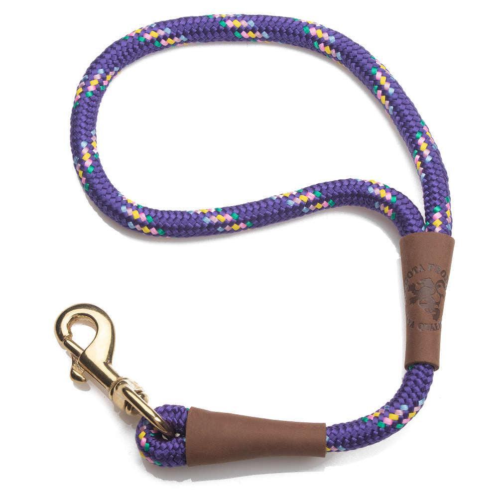 Mendota Pet Large Traffic Dog Leash, Purple Confetti, 1/2-in x 16-in