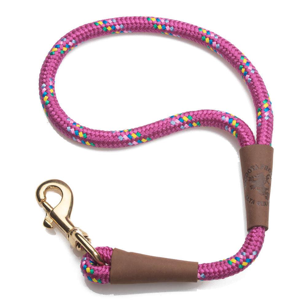 Mendota Pet Large Traffic Dog Leash, Raspberry Confetti, 1/2-in x 16-in