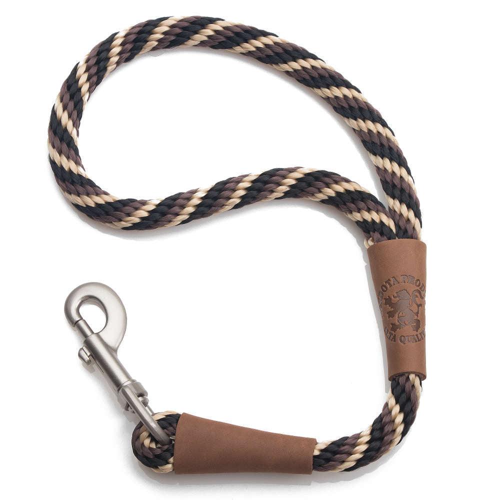 Mendota Pet Large Traffic Dog Leash, Twist Mocha, 1/2-in x 16-in