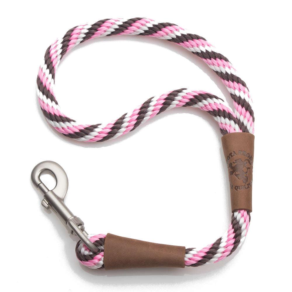 Mendota Pet Large Traffic Dog Leash, Twist Pink Chocolate, 1/2-in x 16-in