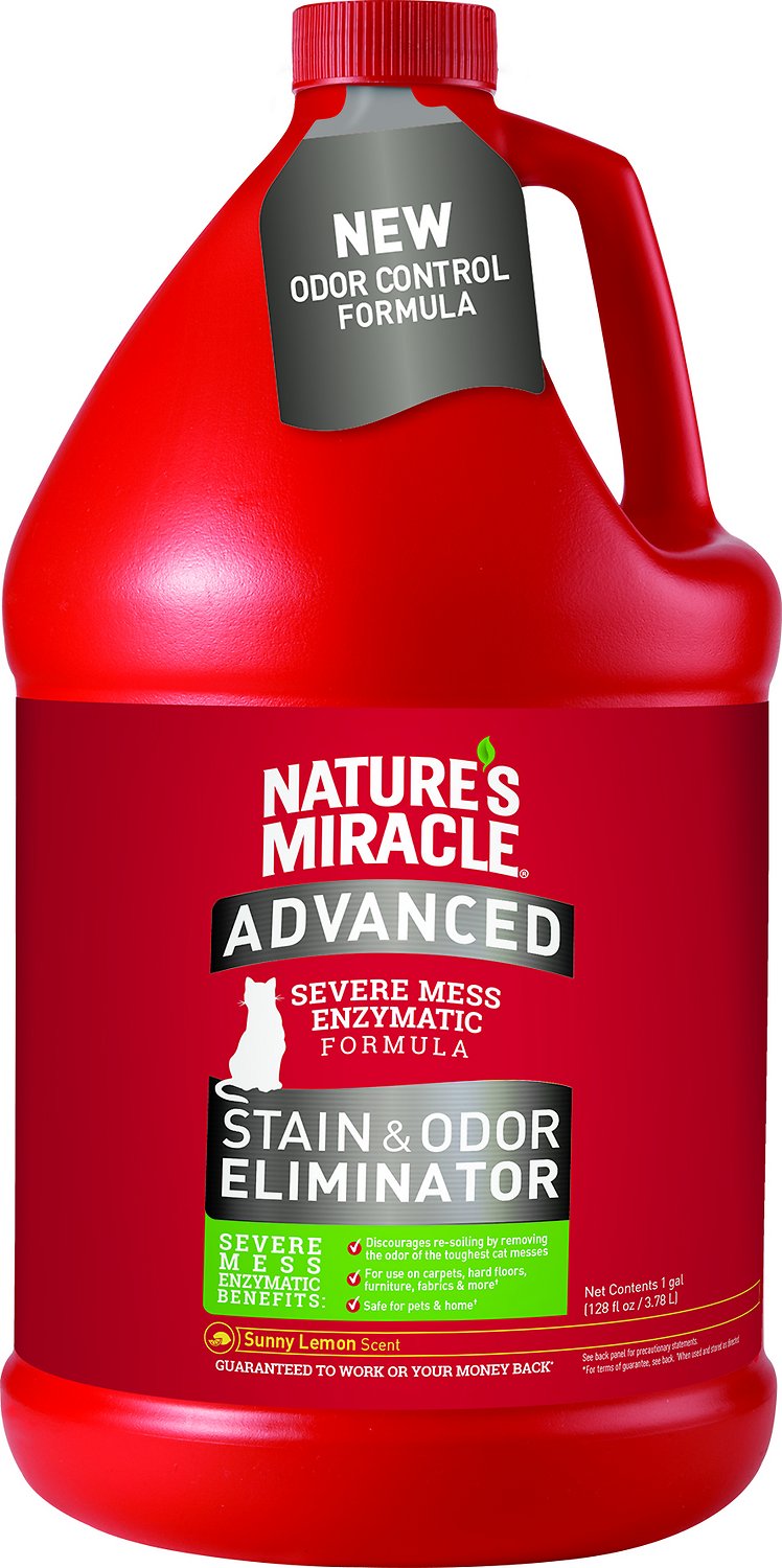 Nature's Miracle Advanced Just For Cats Stain & Odor Remover Sunny Lemon, 1-gal bottle