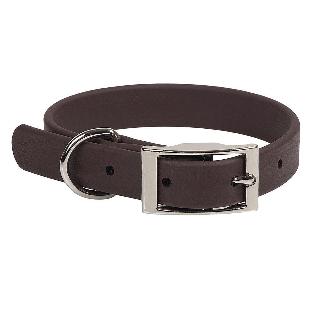 Mendota Pet DuraSoft Imitation Leather Wide Standard Dog Collar, Brown, 1-in x 18-in