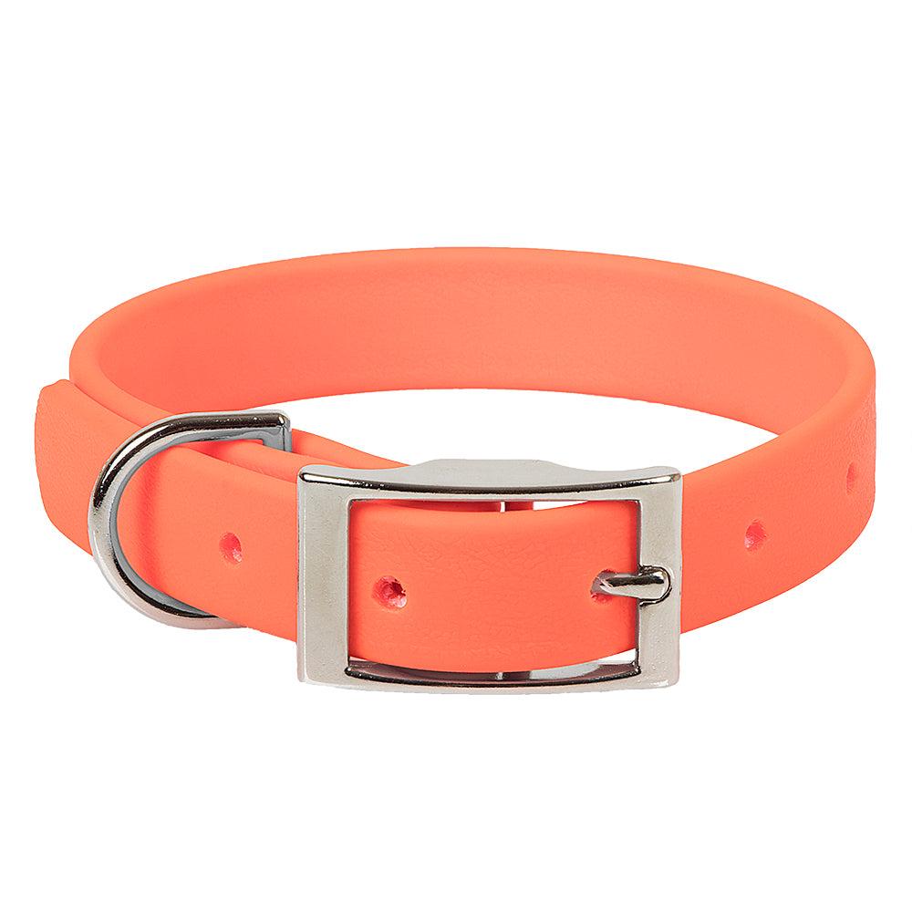 Mendota Pet DuraSoft Imitation Leather Wide Standard Dog Collar, Orange, 1-in x 18-in