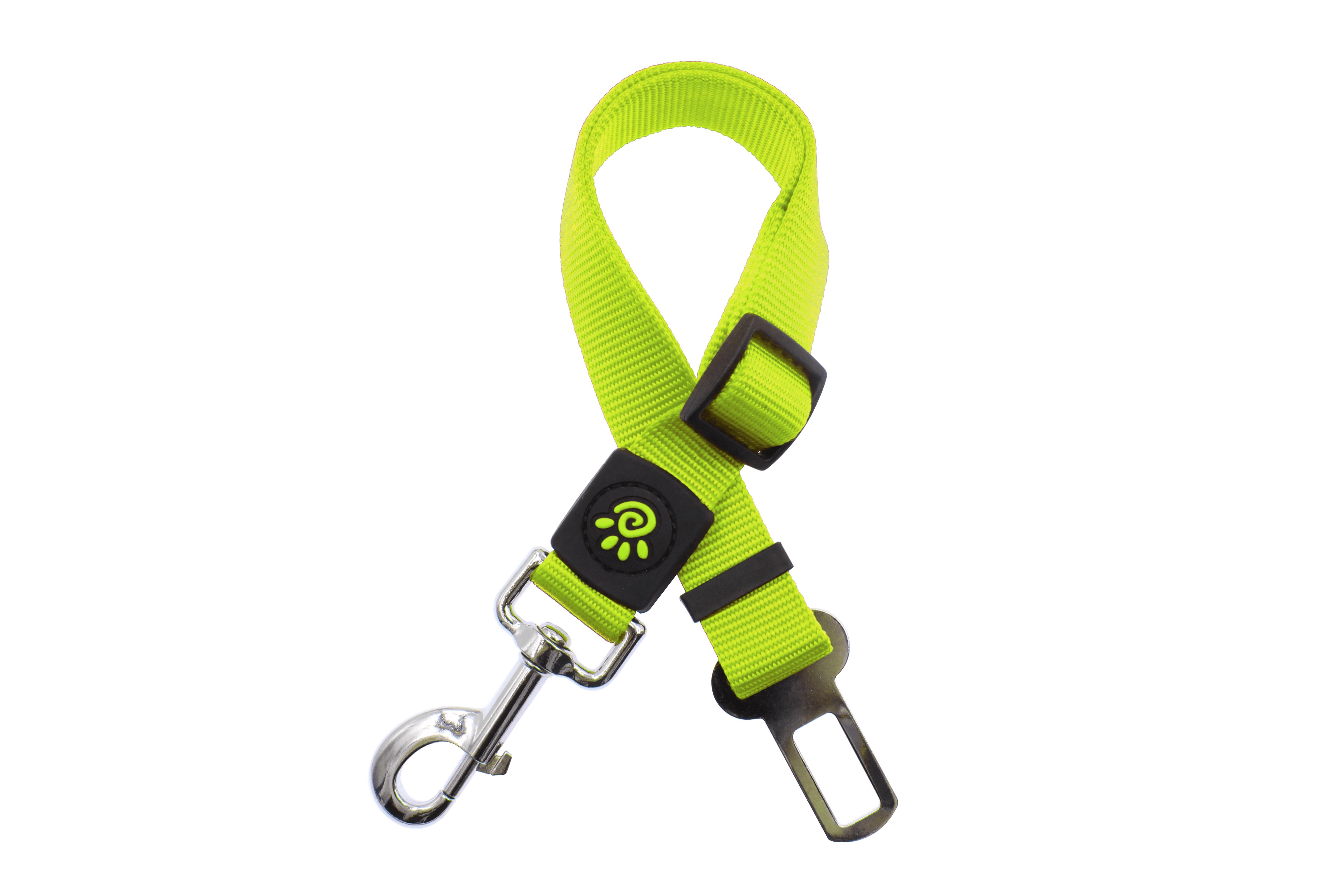 DOCO Signature Nylon Dog Car Seat Belt, Safety Lime