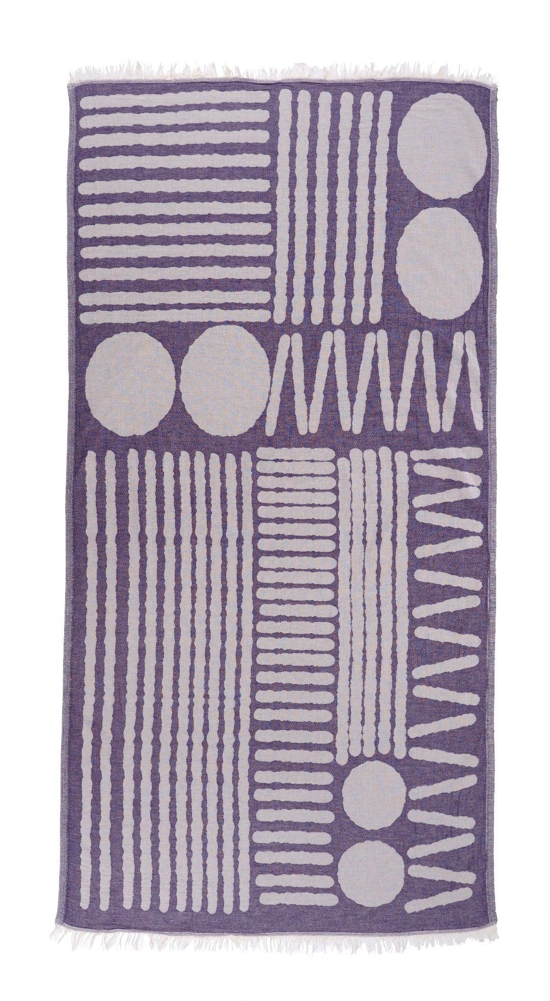 Antiochia Home Island Flat Weave Beach Towel, Purple, 40-in x 70-in
