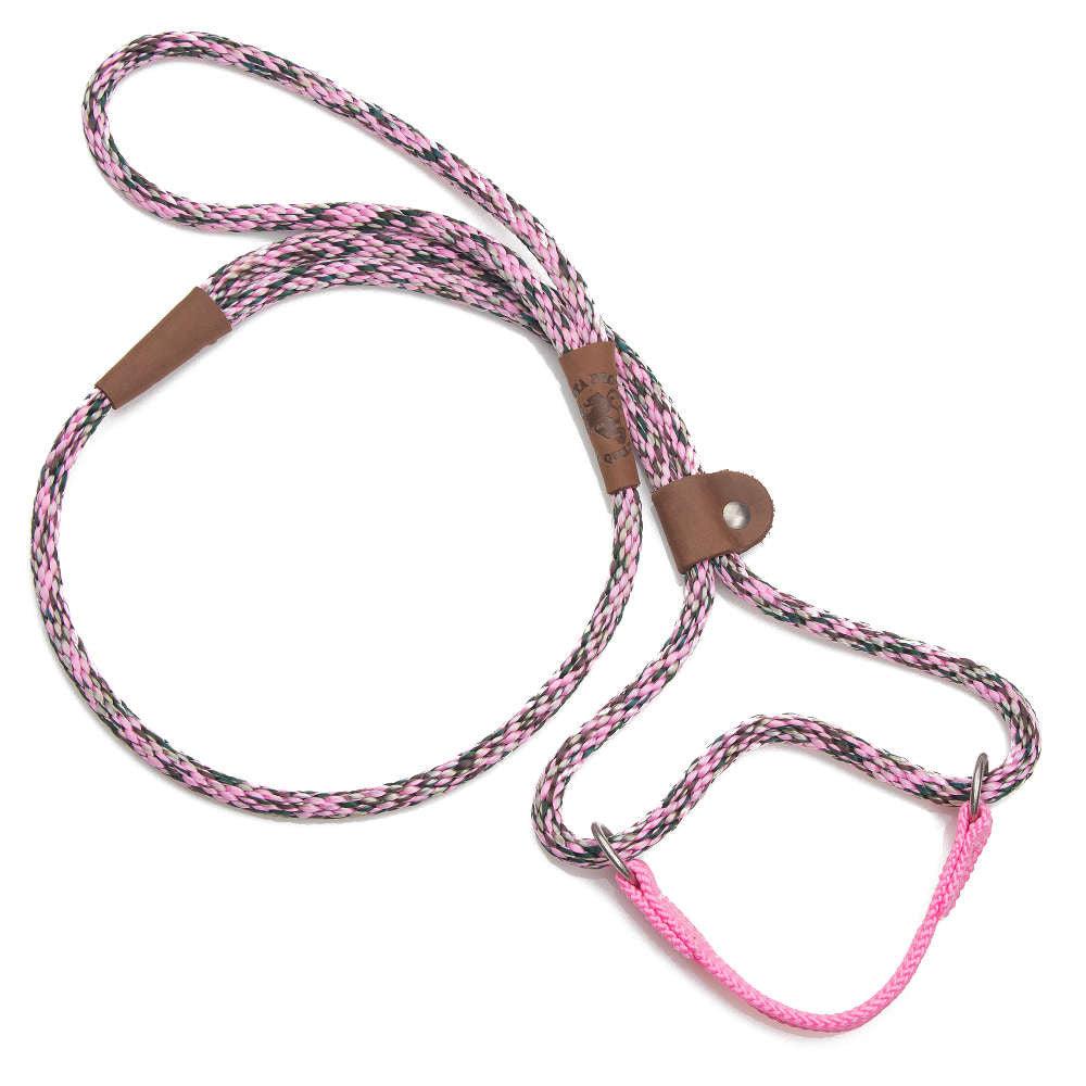 Mendota Pet Small Martingale Slip Walker Dog Collar & Leash, Pink Camo, 3/8-ft x 6-ft