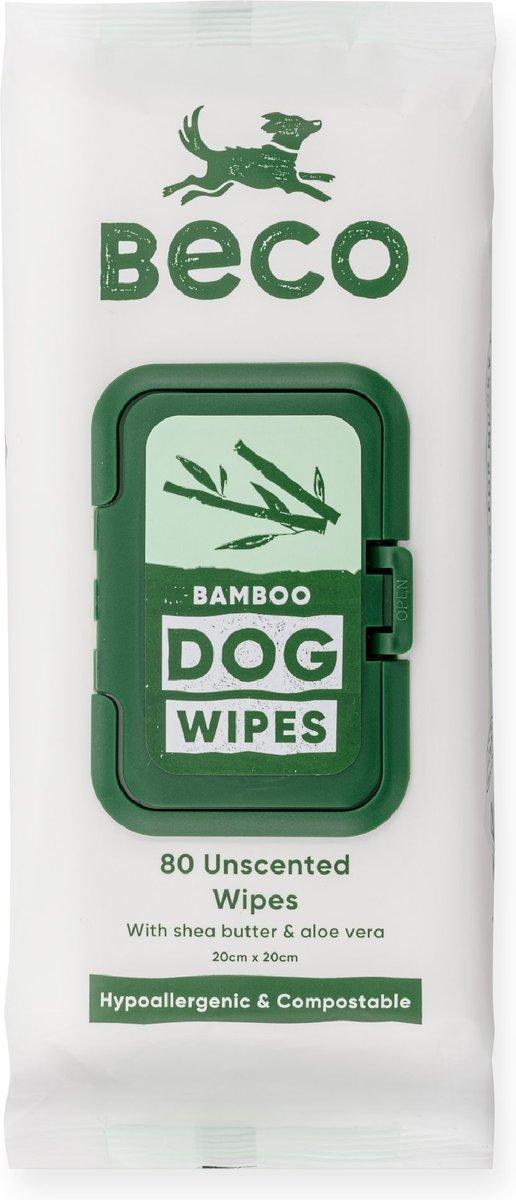 Beco Pets Bamboo Unscented Dog Wipes, 80-count