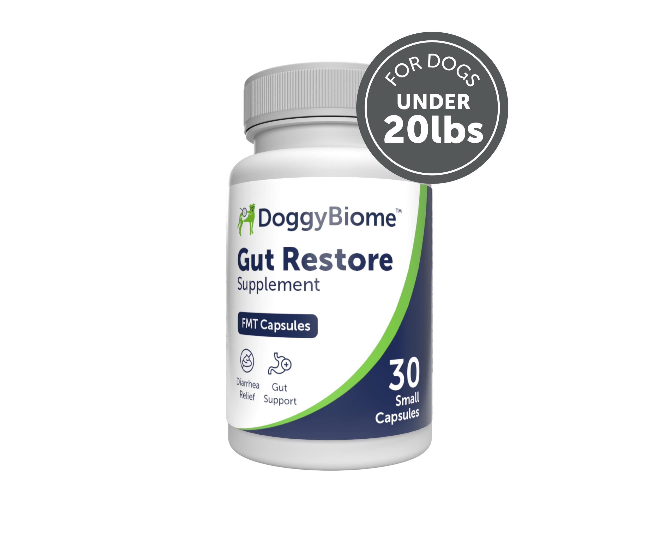 AnimalBiome DoggyBiome Gut Restore Dog Supplement from Standard Diet-Fed Dogs, Small, 30-count
