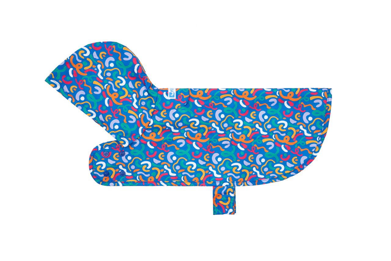 RC Pets Packable Rain Dog Poncho, Squiggles, XX-Large
