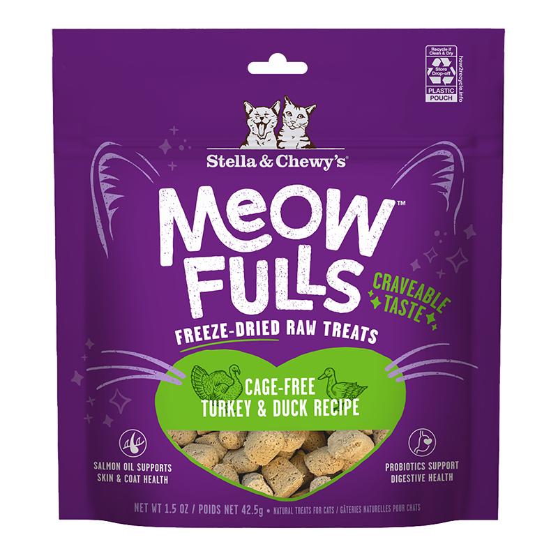 Stella & Chewy's Meowfulls Turkey & Duck Freeze-Dried Cat Treats, 1.5-oz