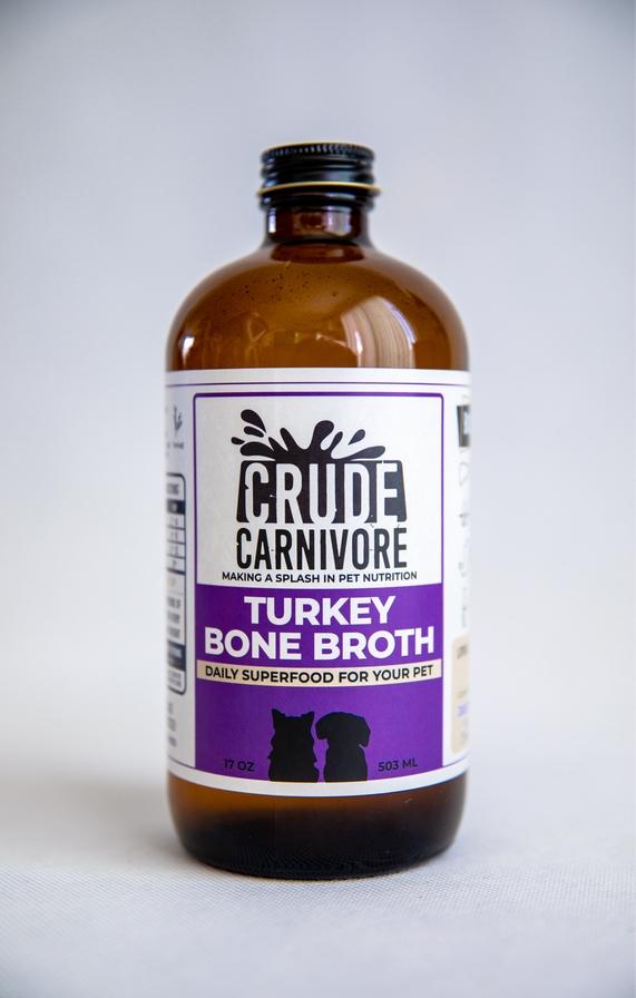 Crude Carnivore Turkey Bone Broth for Dogs & Cats, 16-oz